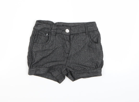 Tu Girls Grey Herringbone Cut-Off Shorts Size 6 Years