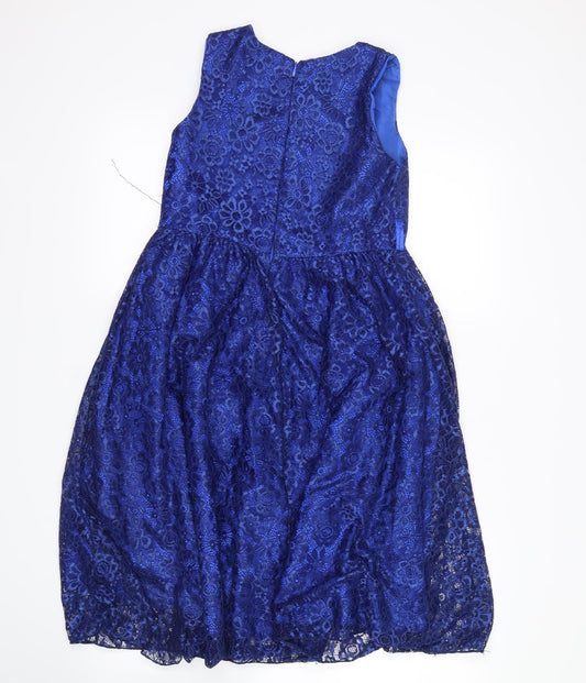 vogue fashion Womens Blue Floral Tank Dress Size 10