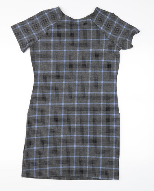 Select Womens Grey Check Bodycon Size 12