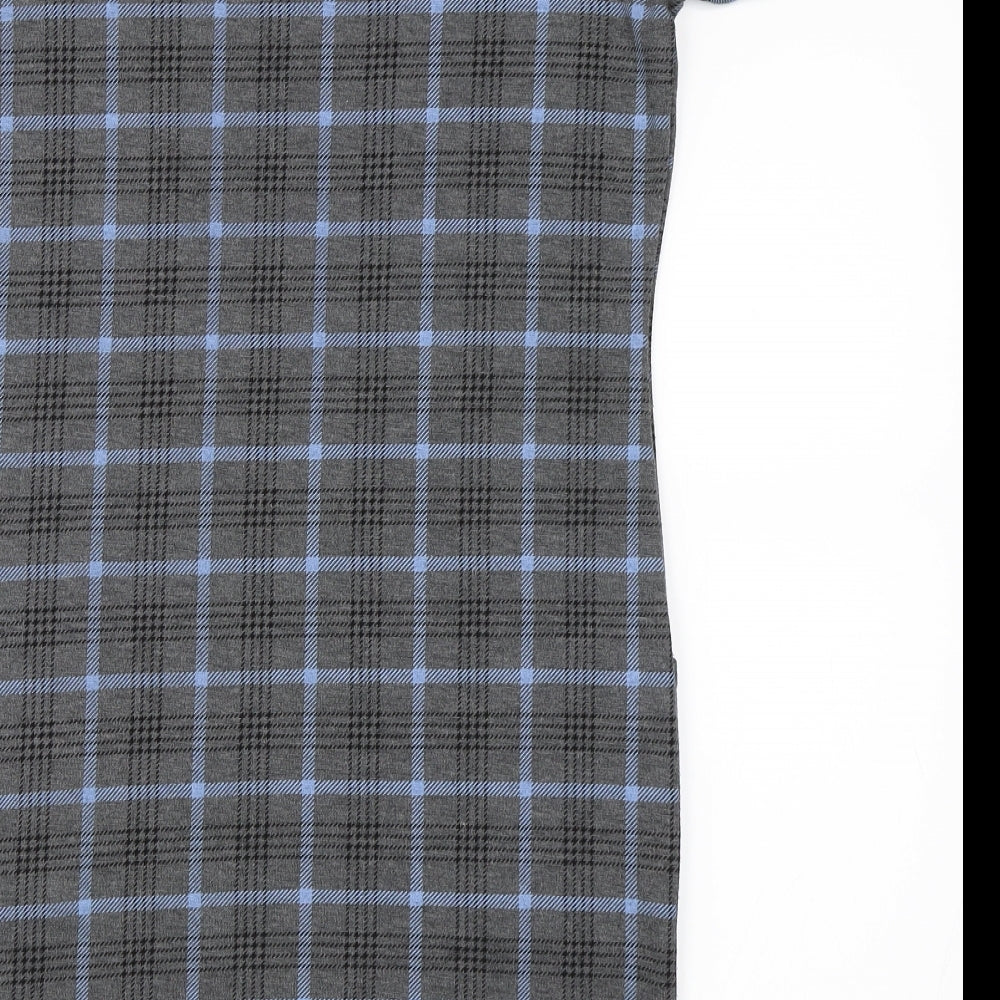 Brand and care label for Select women’s grey check bodycon, size UK 12