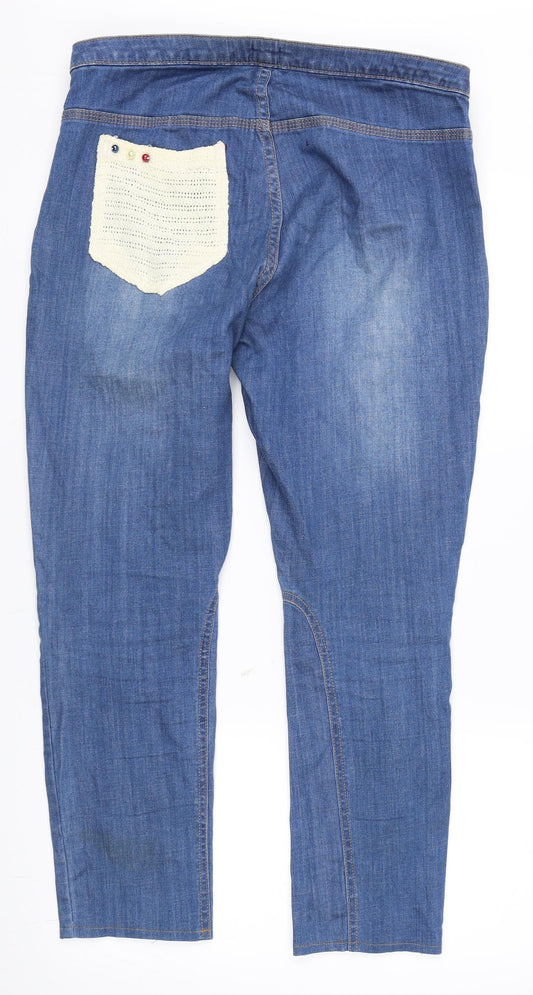 H&M Womens Blue Straight Jeans Size 14 L30 in
