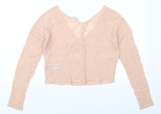 Miss Selfridge Womens Pink Pullover Jumper Size 4