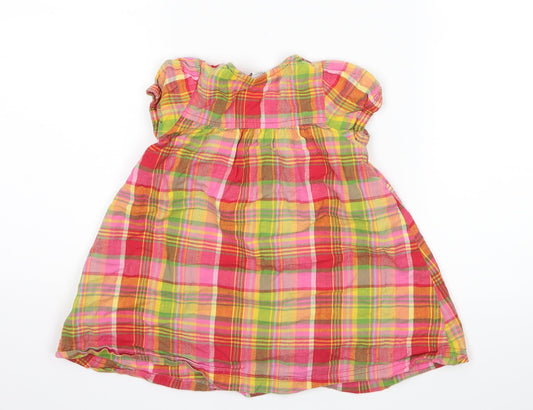 NEXT Girls Pink Check Shirt Dress Size 6-9 Months