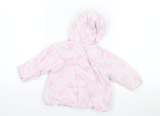 Pitter Patter Girls Pink Jacket Size 6-9 Months - Love heart print