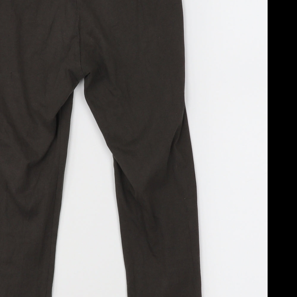 Brand and care label for H&M girls’ grey cropped trousers, size 11-12, years