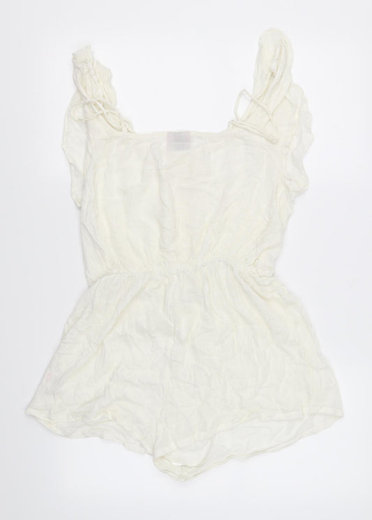 Alive Womens White Jumpsuit One-Piece Size M