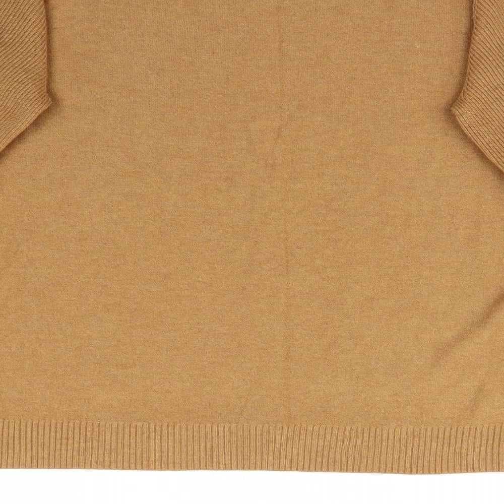 Brand and care label for Dorothy Perkins women’s beige pullover sweatshirt, size UK 14