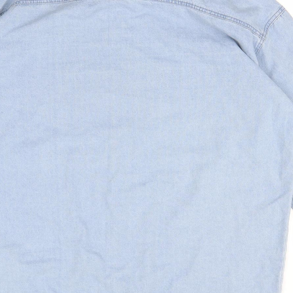 Missguided Womens Blue Basic Button-Up Size 12