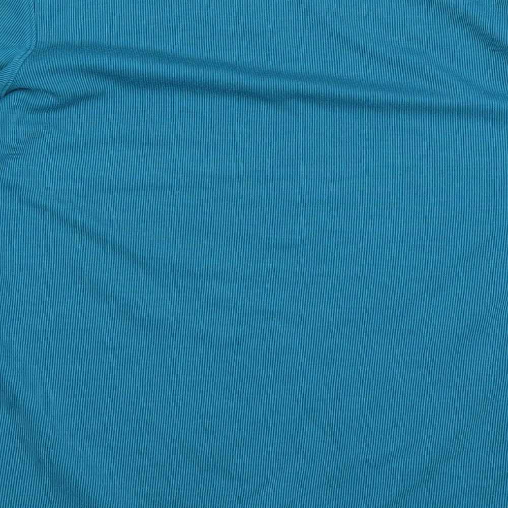 Brand and care label for Bonmarché women’s blue jumper, size S