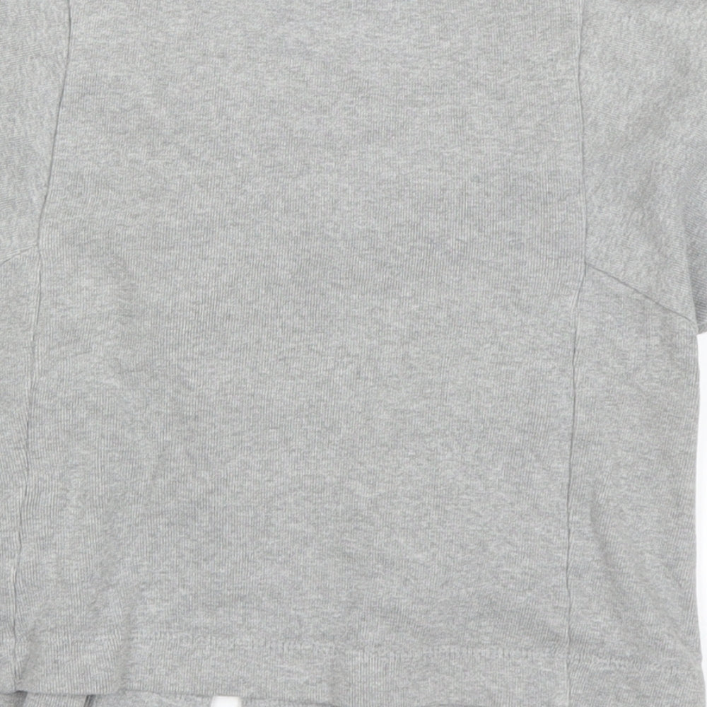 Brand and care label for Next girls’ grey cardigan jumper, size 6, years