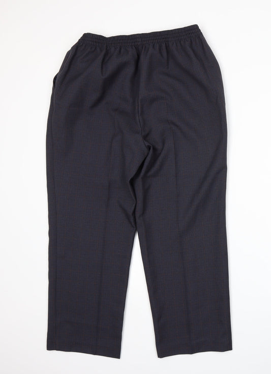 Marks and Spencer Womens Blue Plaid Trousers Size 16 L24 in