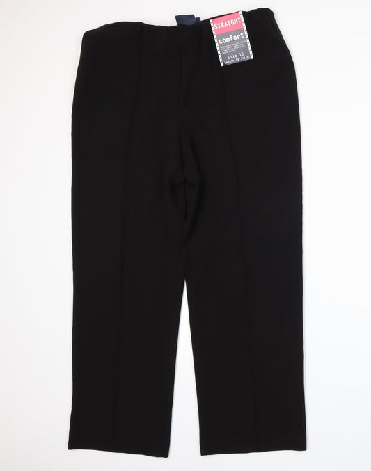 Isle Womens Black Trousers Size 16 L25 in