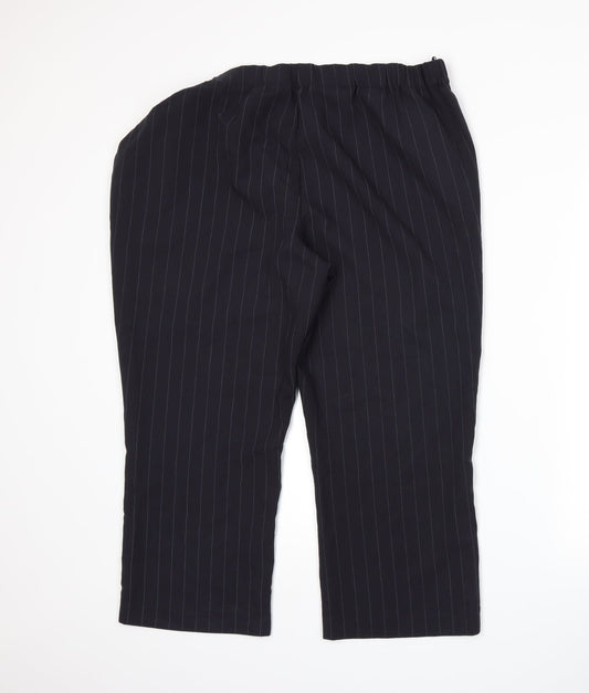 Bonmarché Womens Blue Striped Trousers Size 18 L22 in