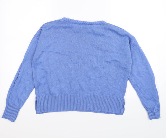 Brave Soul Womens Blue Knit Pullover Jumper Size M