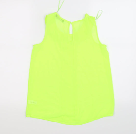 Select Womens Yellow Floral Chiffon Tunic Tank Size 6 - neon