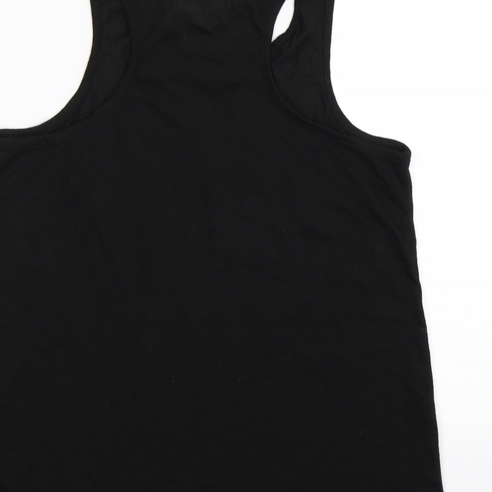 Brand and care label for Young Dimension girls’ black basic tank, size 12-13, years - love what you do