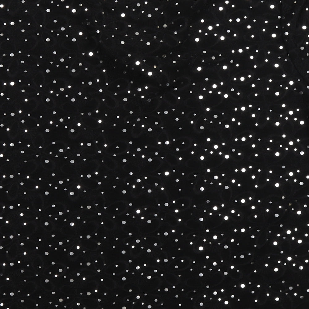 adam collection Womens Black Polka Dot Basic T-Shirt Size M