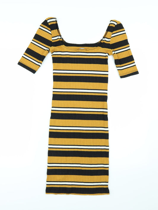 New Look Womens Multicoloured Striped T-Shirt Dress Size 8