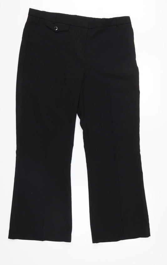 New Look Womens Black Trousers Size 14 L28.5 in