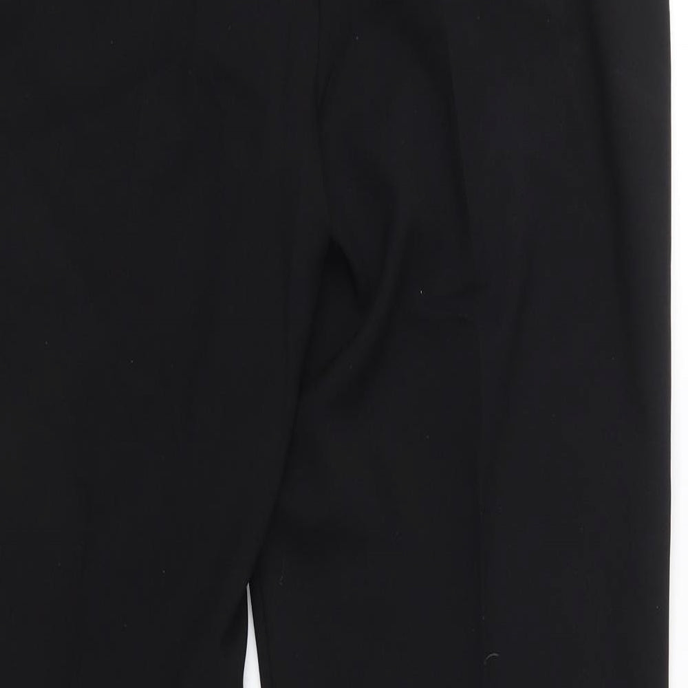 Brand and care label for New Look women’s black trousers, size UK 14, 28.5-inch leg
