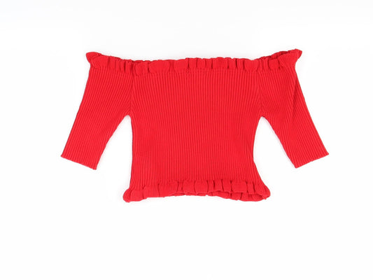 New Look Girls Red Pullover Jumper Size 14 Years - crop top