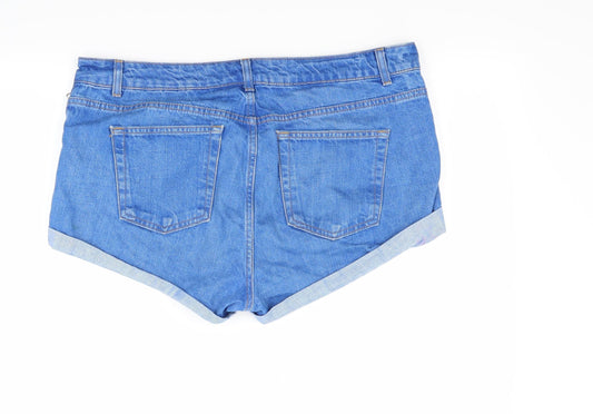 Topshop Womens Blue Cut-Off Shorts Size 34 in