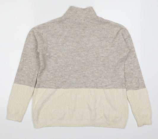 Primark Womens Beige Pullover Jumper Size 4 - Colour Block