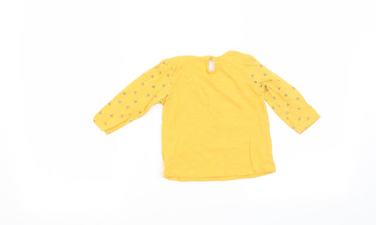 Matalan Girls Yellow Basic T-Shirt Size 9-12 Months - Lovely Cute