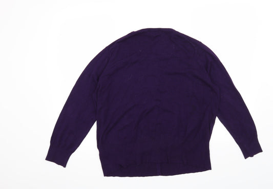 Marks and Spencer Womens Purple Cape Jumper Size 16