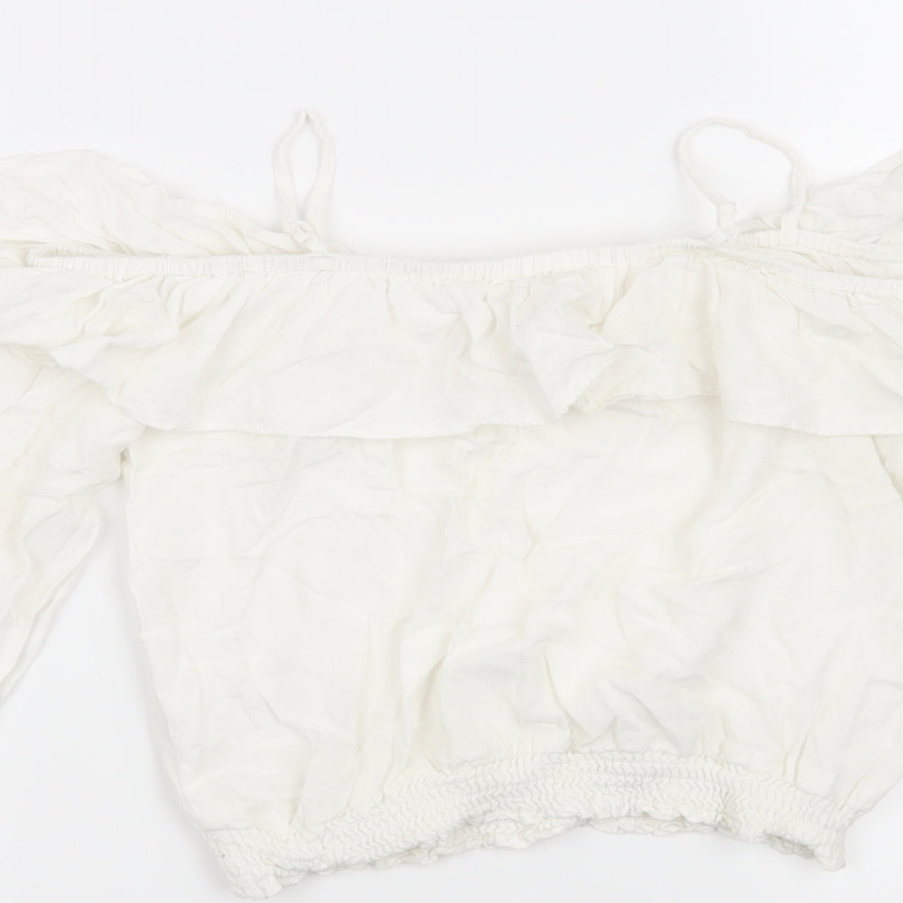 H&M Girls White Basic Blouse Size 10 Years