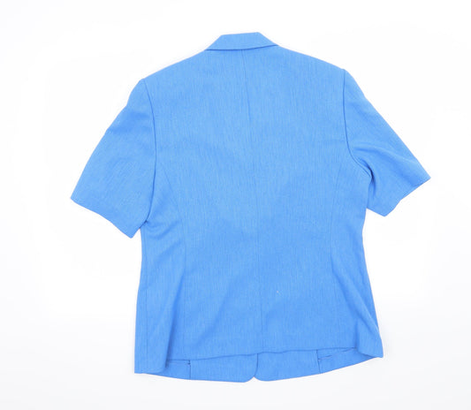 LUCIA Womens Blue Jacket Blazer Size 14