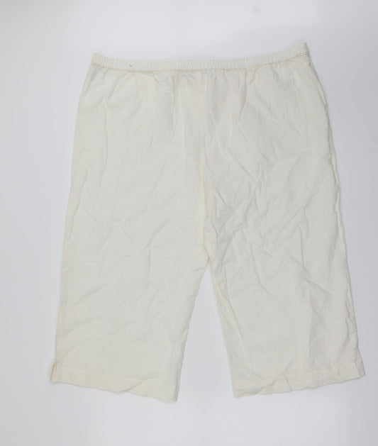 Preworn Womens Ivory Cropped Trousers Size 34 in L20 in