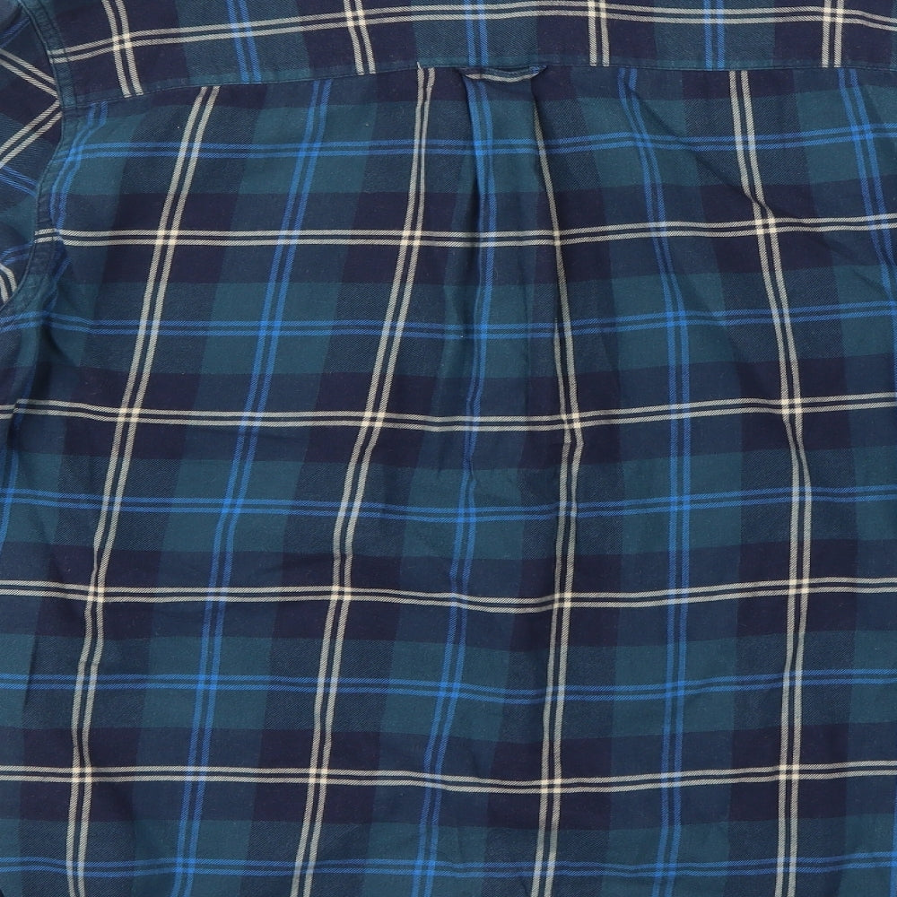 Topman Mens Blue Check Button-Up Size S