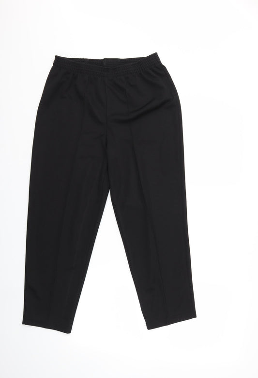 Preworn Womens Black Trousers Size 14 L26 in