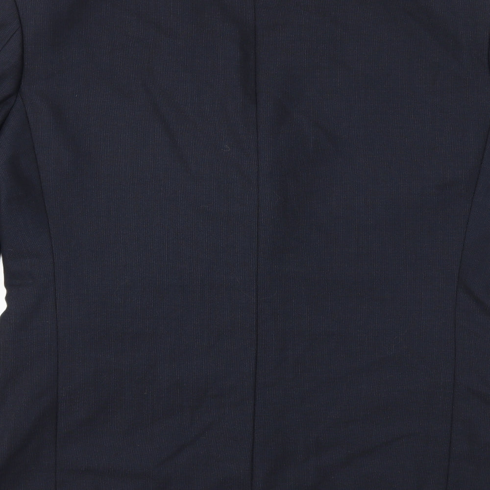Brand and care label for Marks & Spencer men’s blue jacket suit jacket, size 42