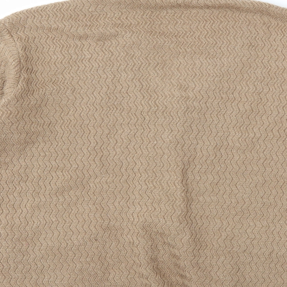 Brand and care label for love live women’s brown knit cardigan jumper, size XL