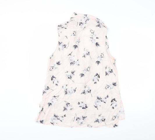 New Look Womens Pink Floral Basic Blouse Size 12