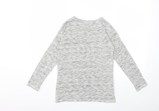 BlueZoo Girls White Pullover Sweatshirt Size 11-12 Years