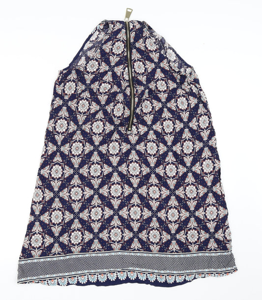 MiM Womens Blue Geometric Shift Size M