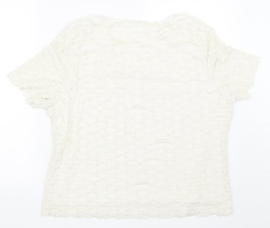Preworn Womens Ivory Basic T-Shirt Size M