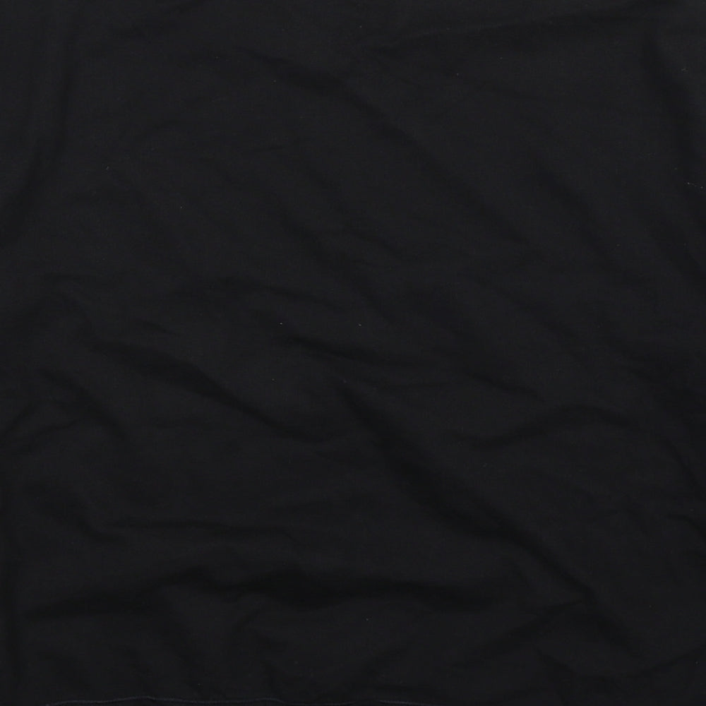Brand and care label for Mango women’s black pullover sweatshirt, size XL