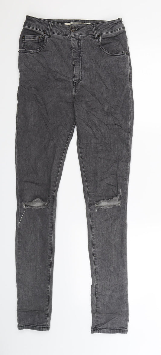 Additional front view of Melville women’s grey denim jegging jeans, size UK 27, in, 30-inch leg