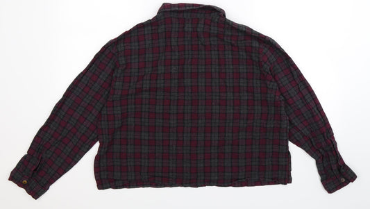 Lazy Days Womens Multicoloured Check Basic Button-Up Size M