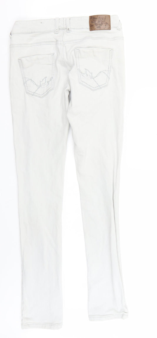 Preworn Womens Grey Straight Jeans Size 10 L34 in