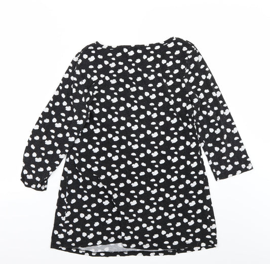 Moda Womens Black Rayon Basic T-Shirt Size 14
