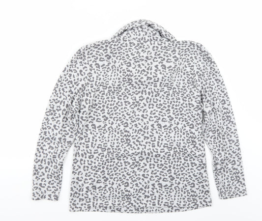 F&F Womens Grey Animal Print Pullover Jumper Size 8