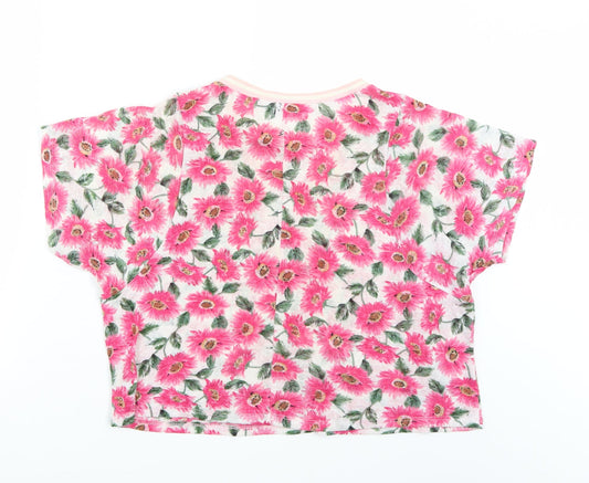 Primark Womens White Floral Basic Polo Size 12