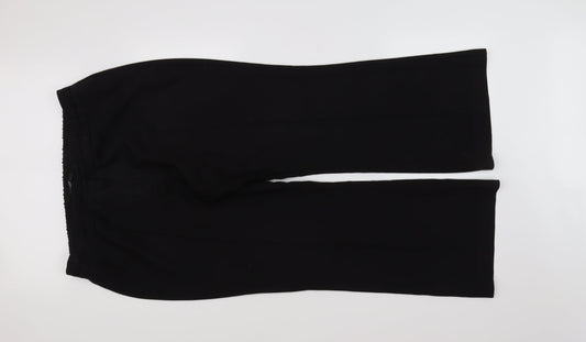 Preworn Womens Black Trousers Size 16 L31 in