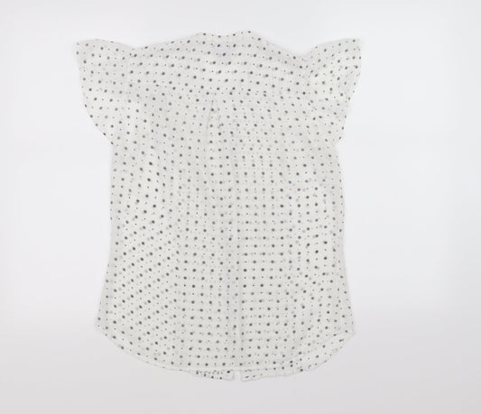 H&M Womens White Geometric Basic Blouse Size 36