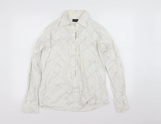 Burton Mens White Check Button-Up Size S